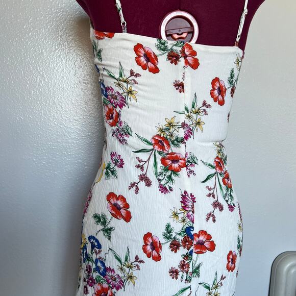 Express Floral Dress Spaghetti Strap Mini Size Small Crepe Material - Picture 5 of 8